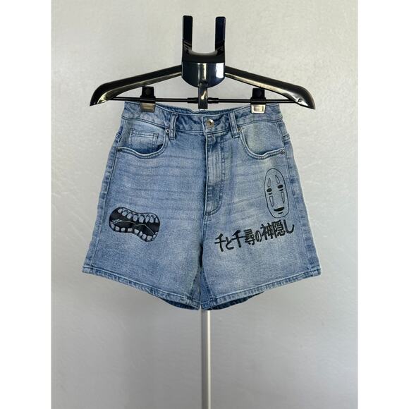 HOT TOPIC Studio Ghibli Spirited Away No-Face Mom Shorts - Size 3 - Picture 1 of 8